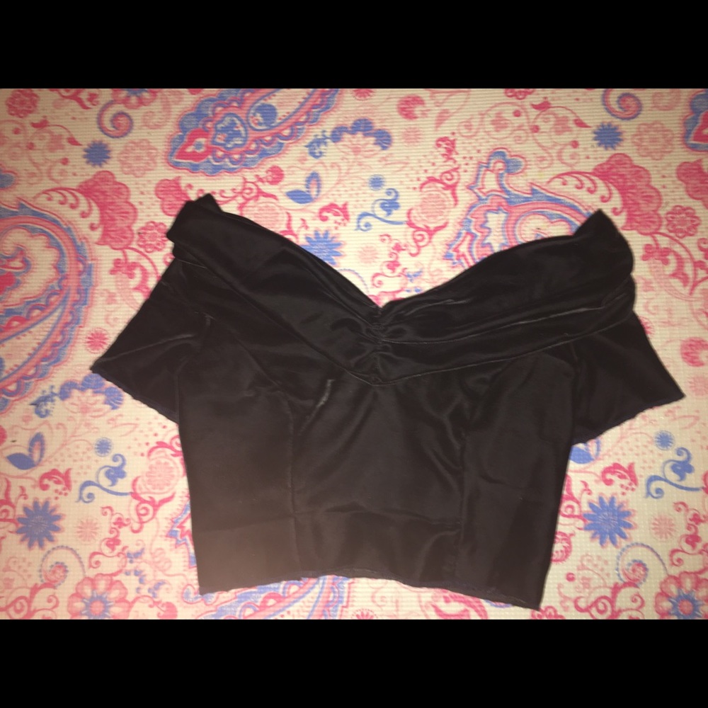 Senior portrait black suede off the shoulder top